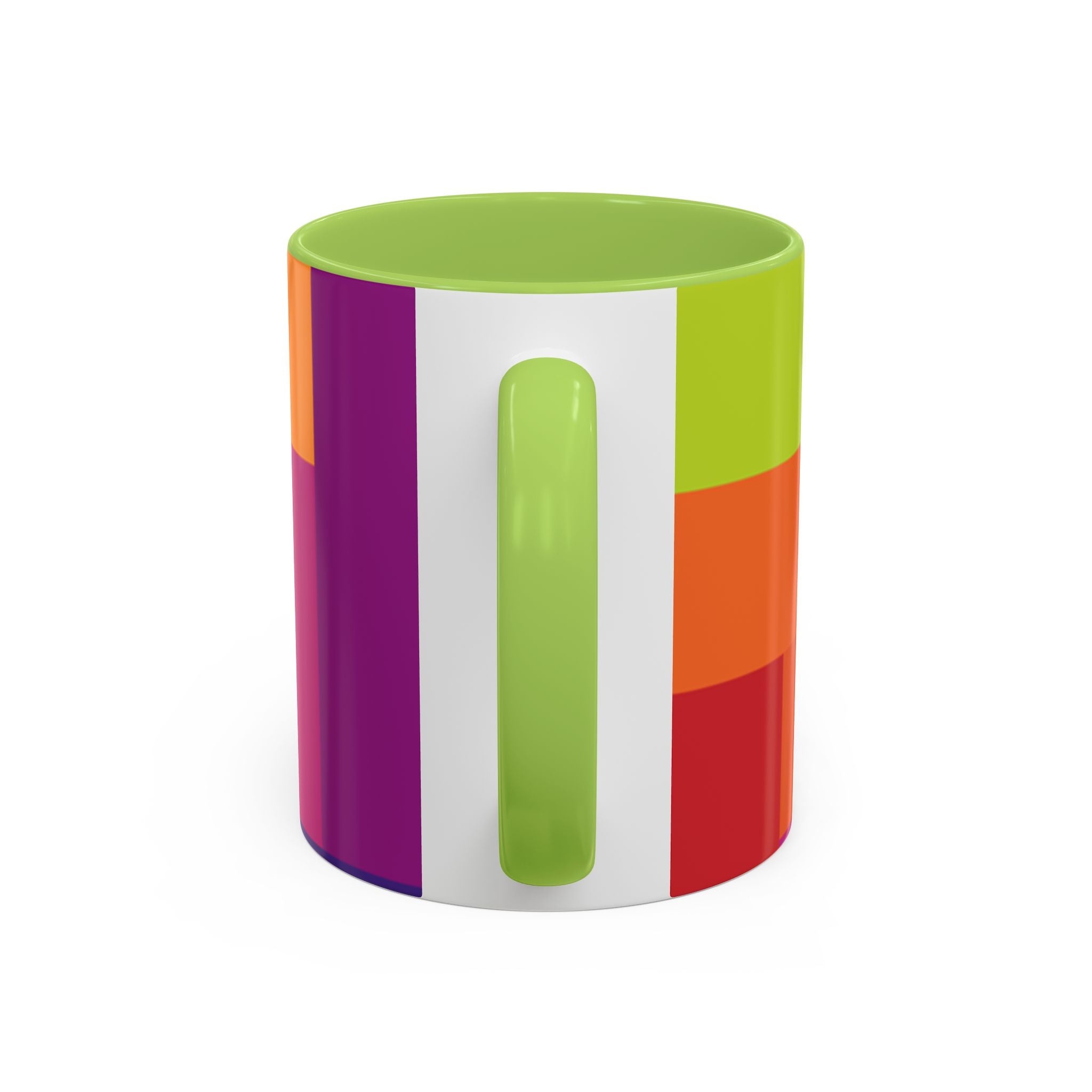 Color Block Accent Coffee Mug — Bright Geometric Pattern