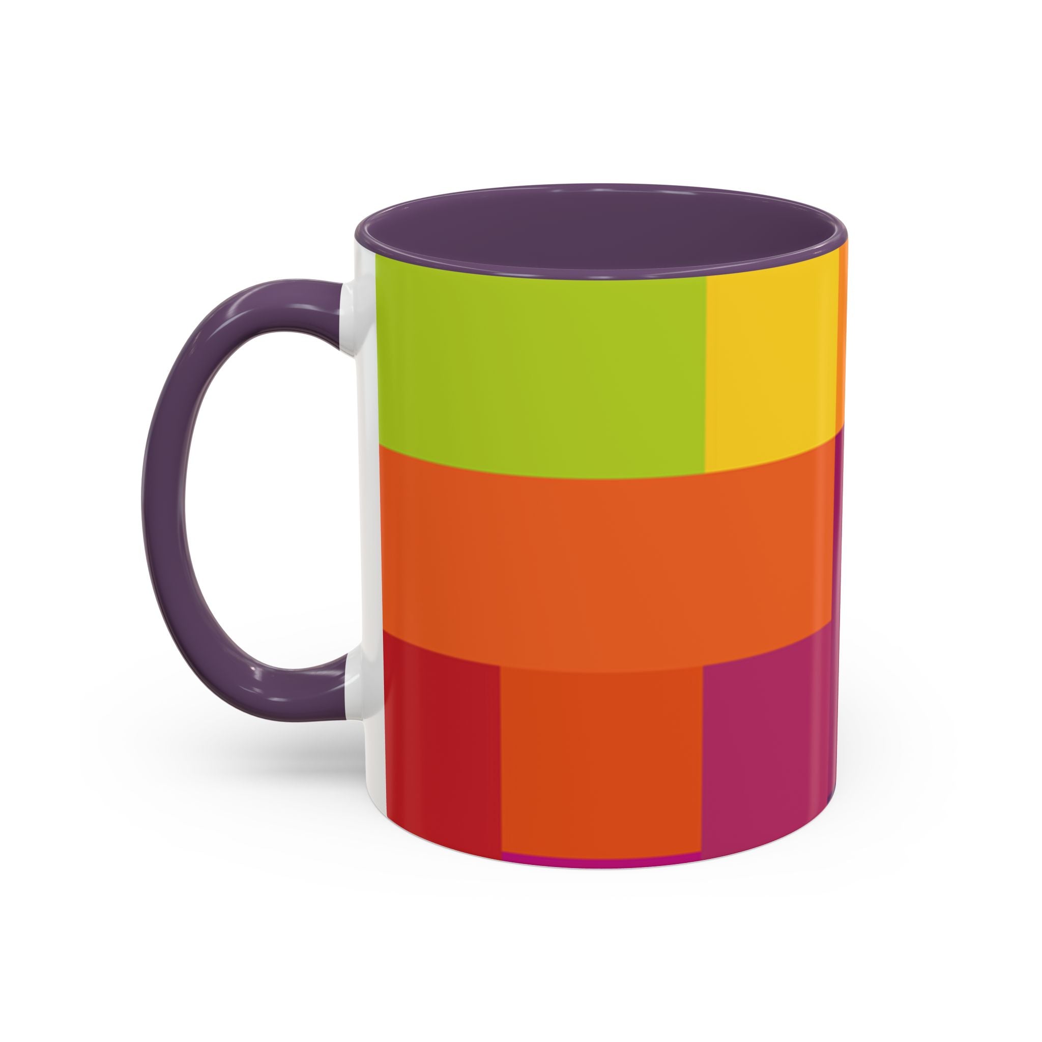 Color Block Accent Coffee Mug — Bright Geometric Pattern