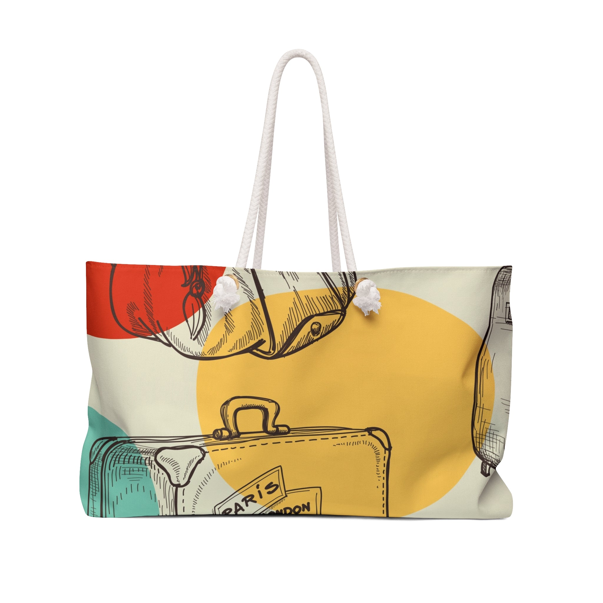 Vintage Travel Sketches Weekender Bag | Retro Luggage Illustration Tote
