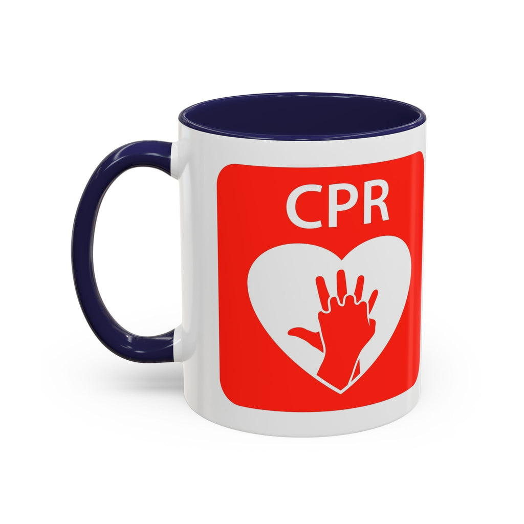 AED Heart Logo Accent Coffee Mug — CPR & Defibrillator Awareness Gift (11/15oz)
