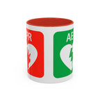 AED Heart Logo Accent Coffee Mug — CPR & Defibrillator Awareness Gift (11/15oz)