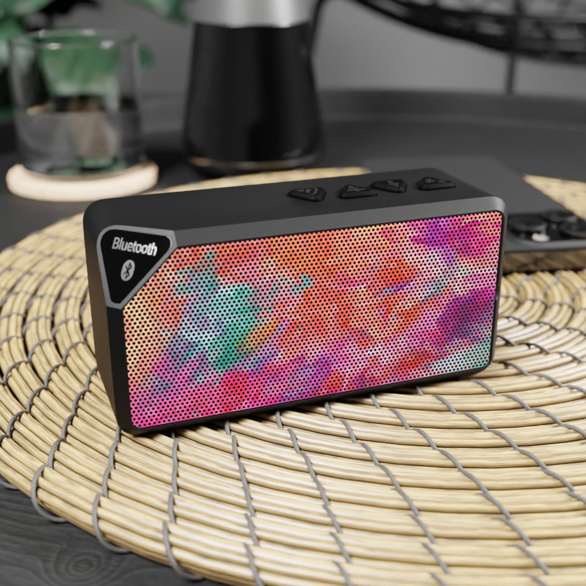 Bluetooth Speaker — Colorful Watercolor Grill Portable Wireless Speaker