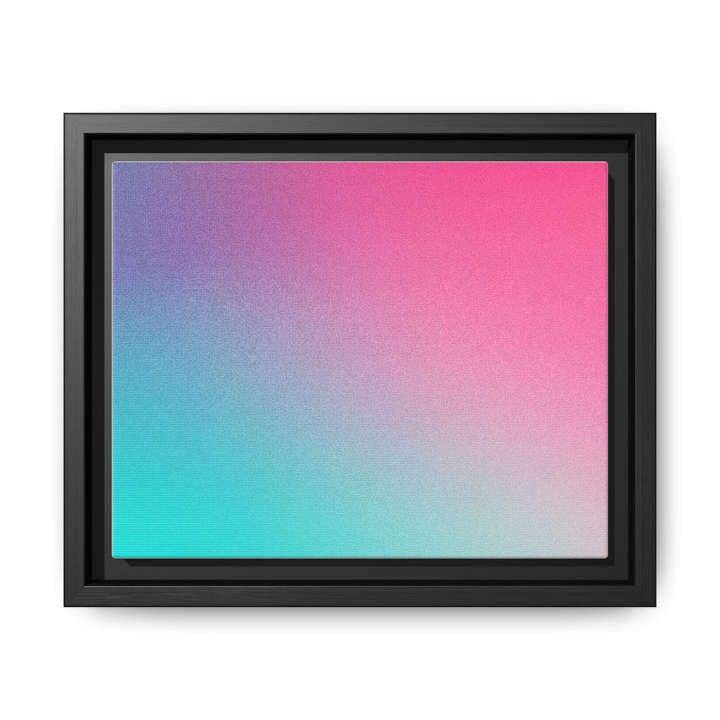 Framed Gradient Canvas Wall Art — Pink to Aqua Ombre Matte Print