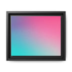 Framed Gradient Canvas Wall Art — Pink to Aqua Ombre Matte Print