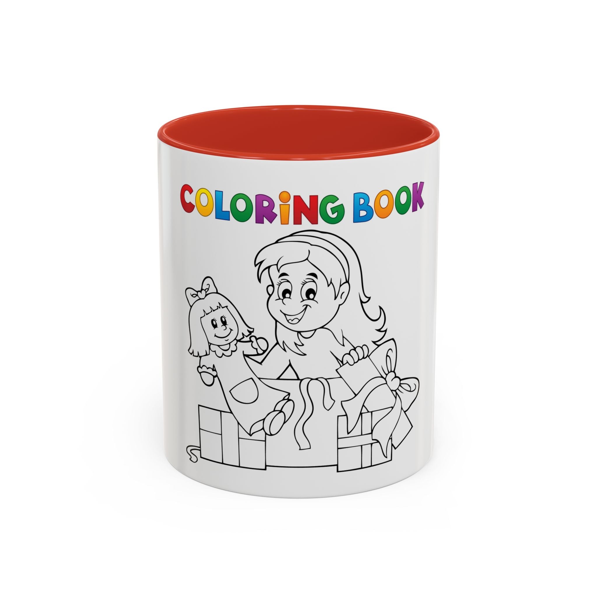 Coloring Book Coffee Mug — Kids Holiday Coloring Design (11/15oz Accent Mug)