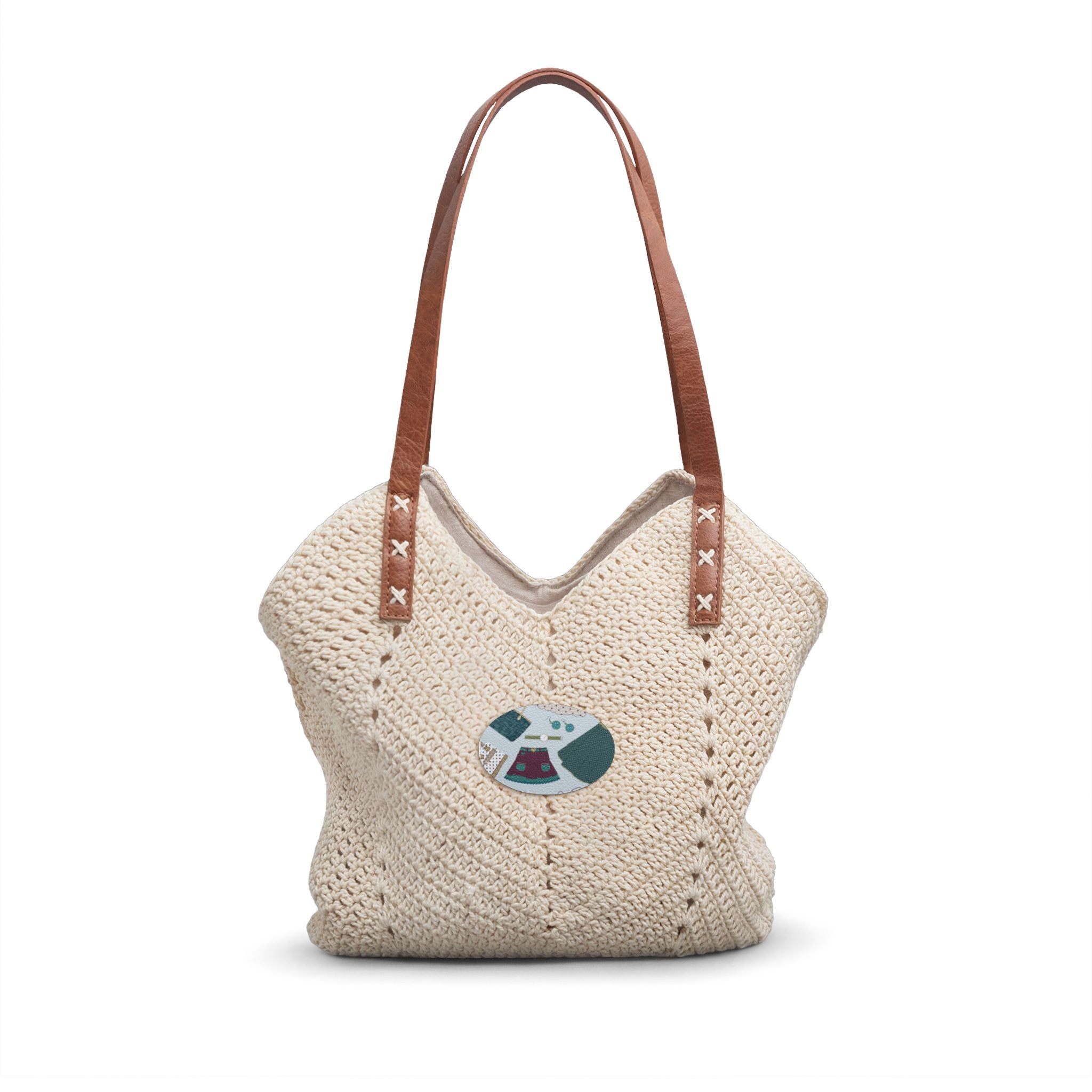 Knitted Straw Shoulder Bag