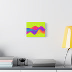 Vibrant Neon Wave Matte Canvas
