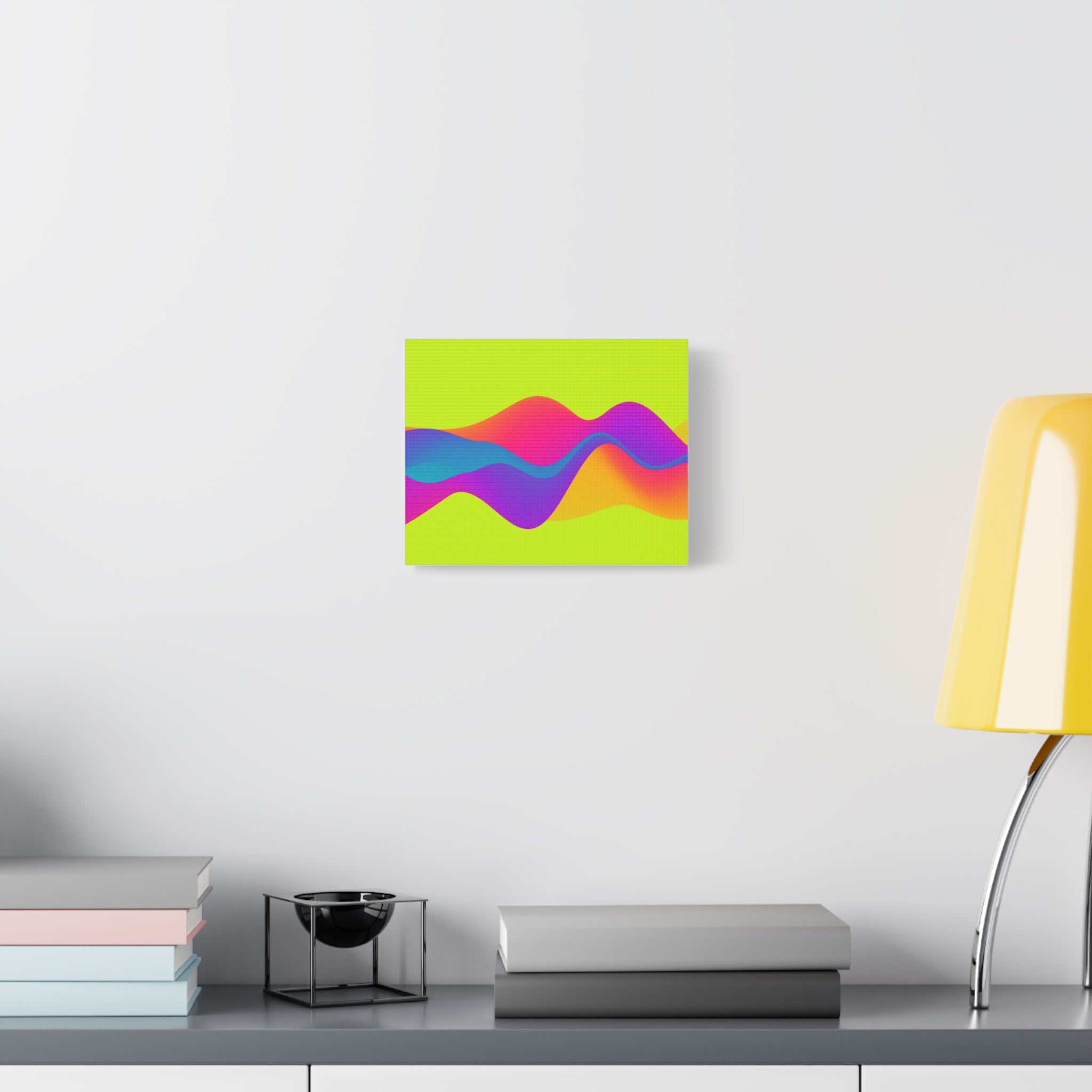 Vibrant Neon Wave Matte Canvas