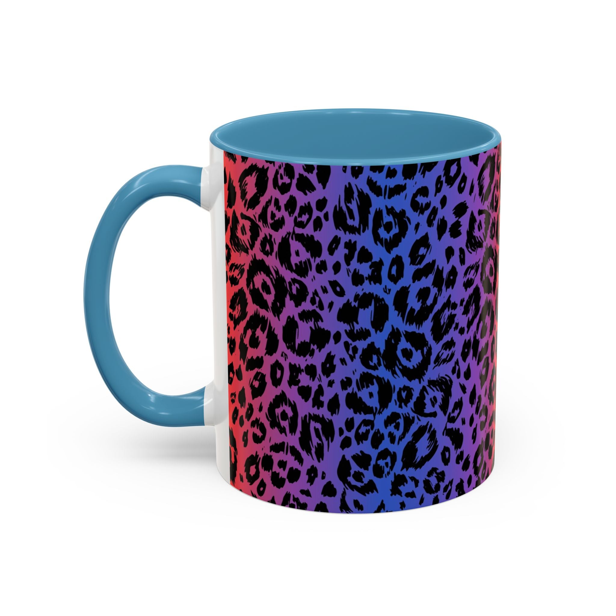 Rainbow Leopard Accent Coffee Mug — Colorful Animal Print 11/15oz