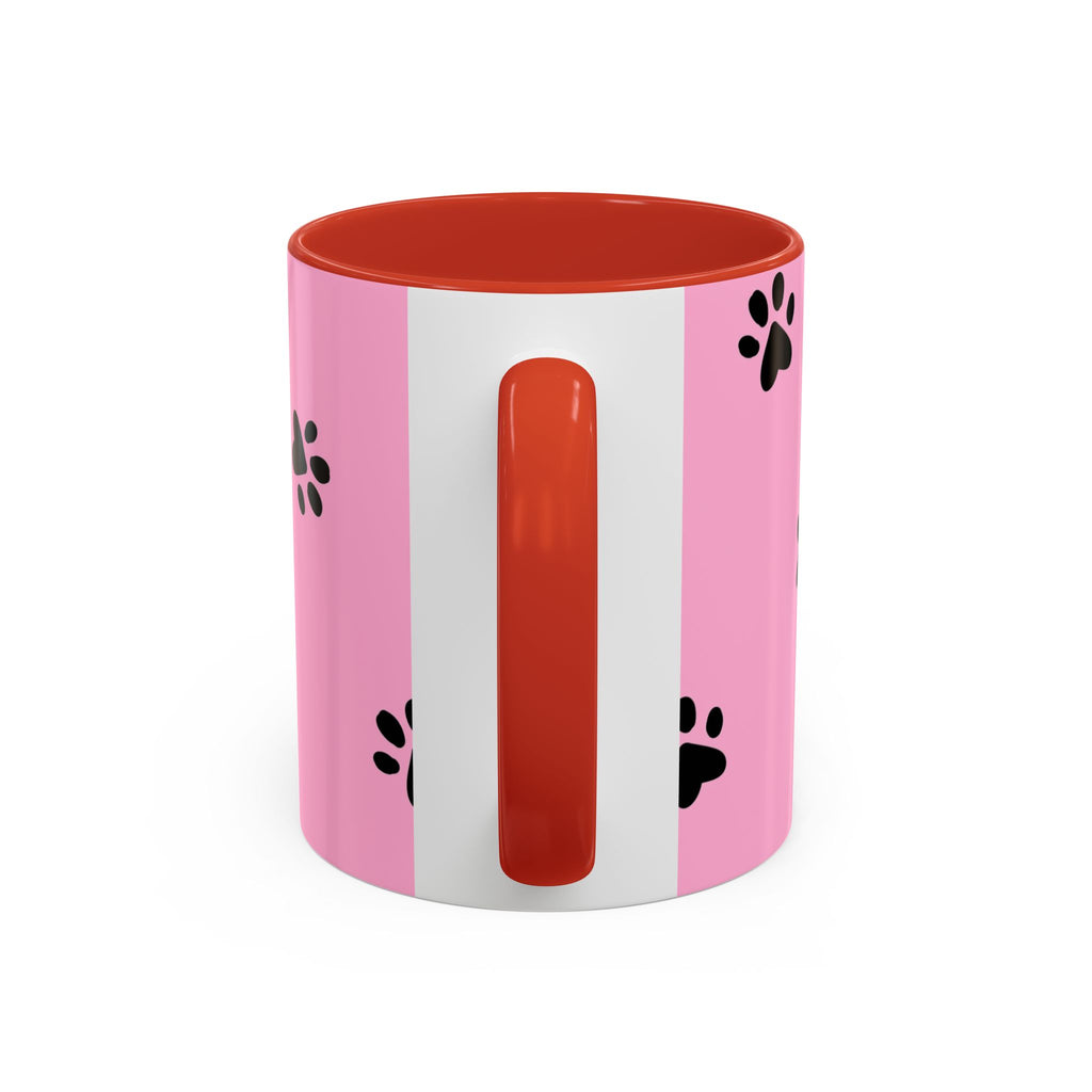 Pink Paw Print Coffee Mug – Cute Pet Lover Accent Mug (11/15oz)