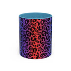 Rainbow Leopard Accent Coffee Mug — Colorful Animal Print 11/15oz