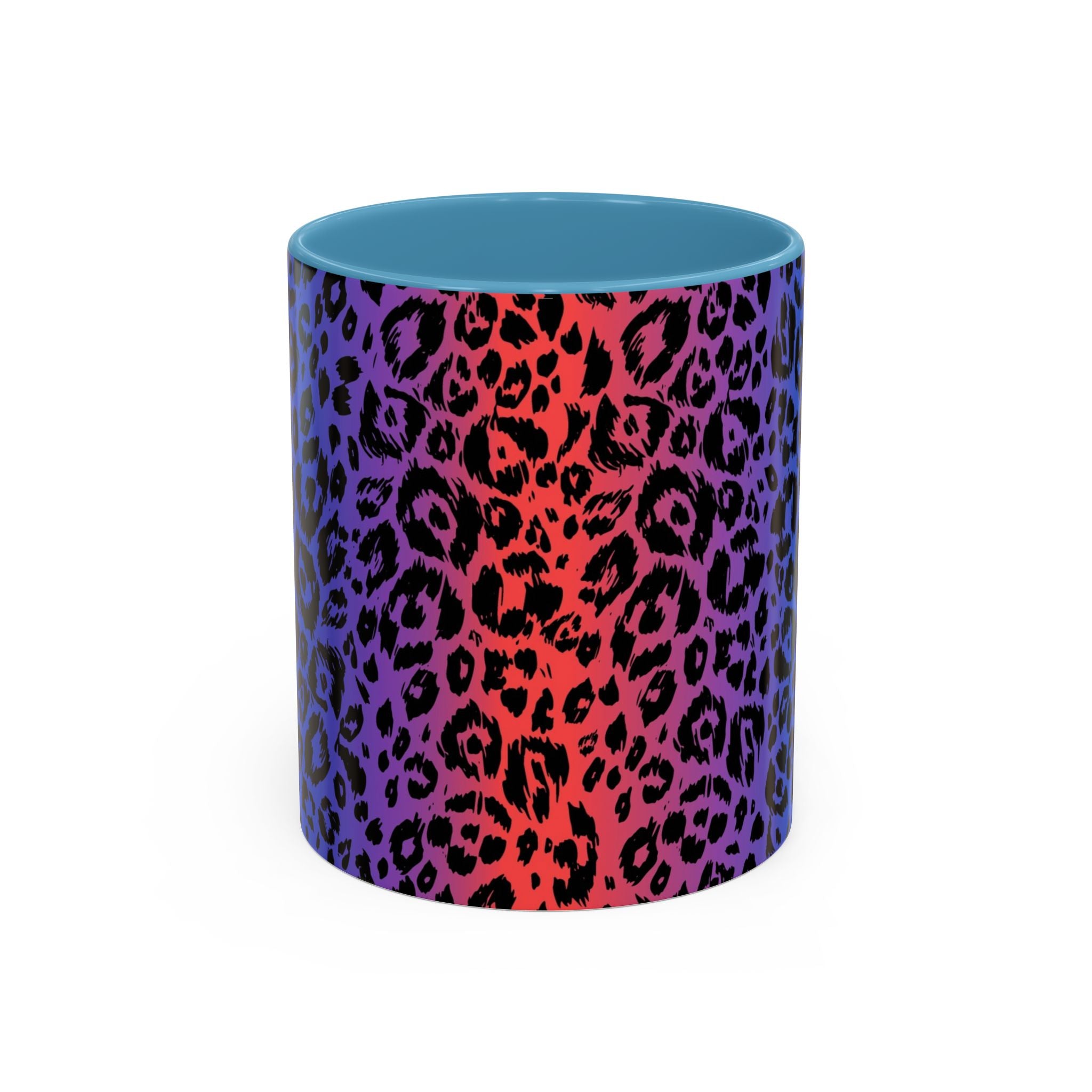 Rainbow Leopard Accent Coffee Mug — Colorful Animal Print 11/15oz