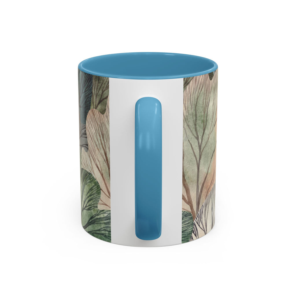 Botanical Woodland Coffee Mug — Earthy Leaf Pattern Accent Mug (11/15oz)