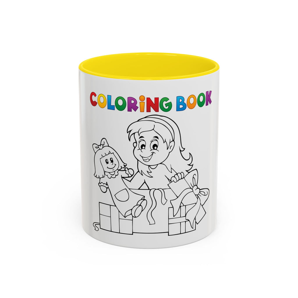 Coloring Book Coffee Mug — Kids Holiday Coloring Design (11/15oz Accent Mug)