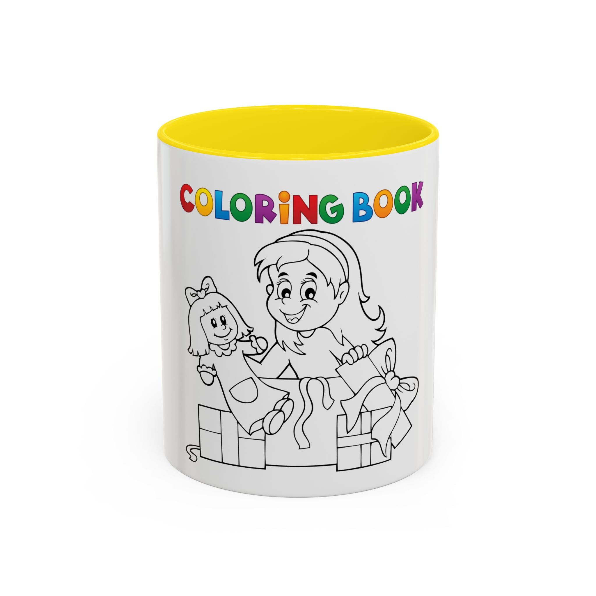 Coloring Book Coffee Mug — Kids Holiday Coloring Design (11/15oz Accent Mug)