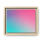 Framed Gradient Canvas Wall Art — Pink to Aqua Ombre Matte Print