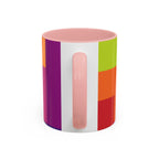 Color Block Accent Coffee Mug — Bright Geometric Pattern