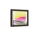 Abstract Sunrise Landscape Matte Canvas Framed Wall Art — Pink & Yellow Modern Home Decor