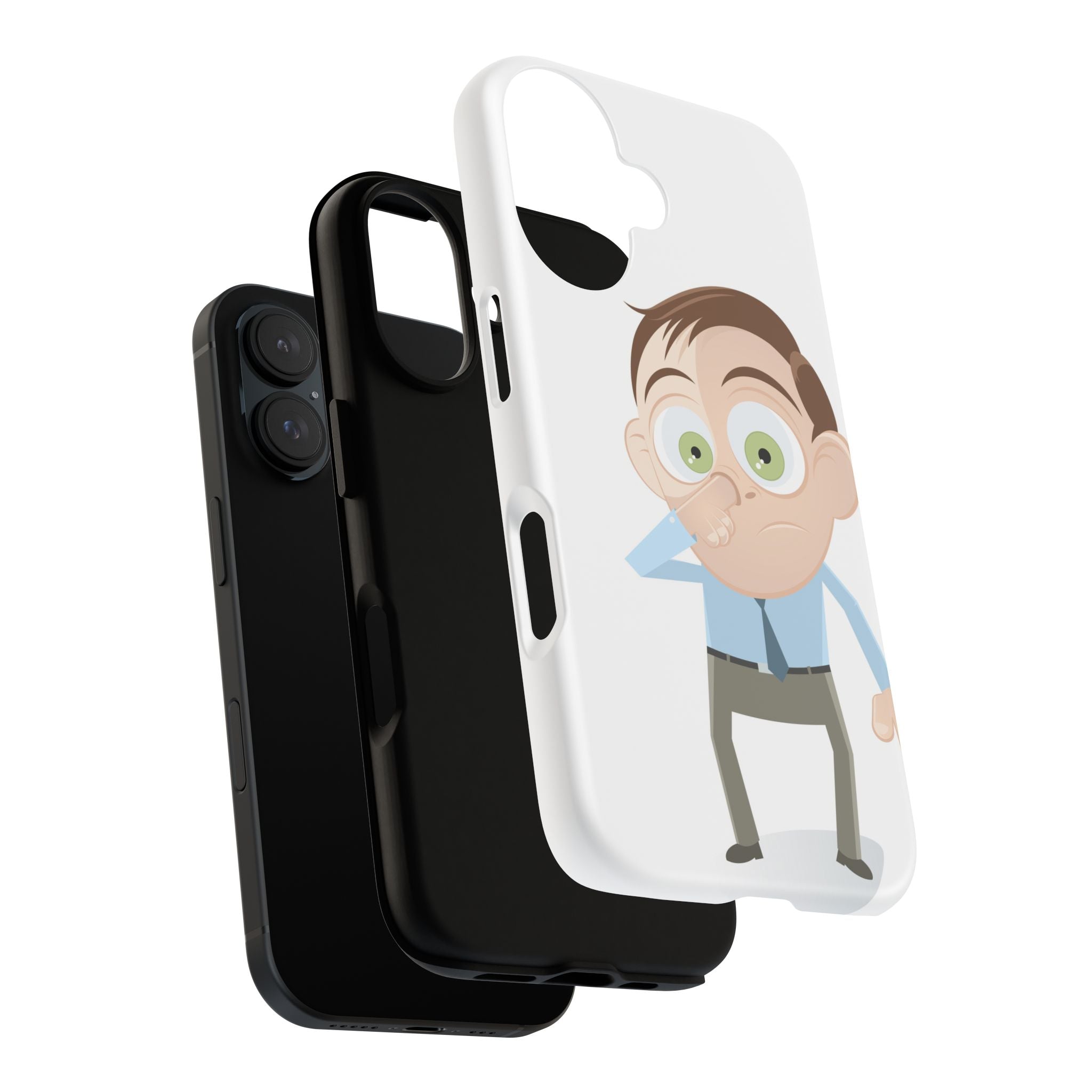 Funny Cartoon Guy Phone Case – Humorous Nose-Picking Character Protective Cover