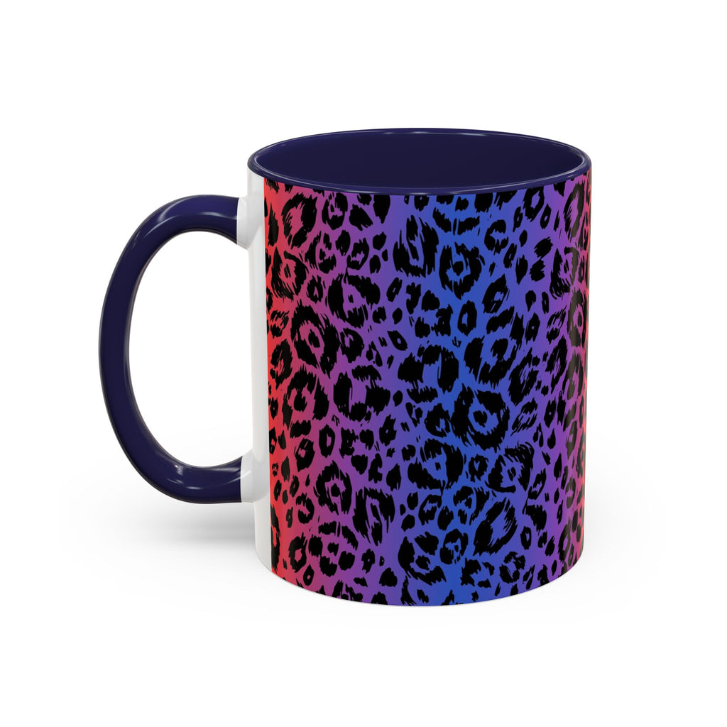 Rainbow Leopard Accent Coffee Mug — Colorful Animal Print 11/15oz