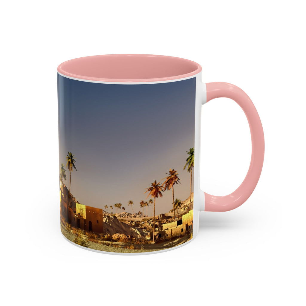 Desert Oasis Accent Coffee Mug – Palm Trees & Sunset Scenic Ceramic Mug (11/15oz)