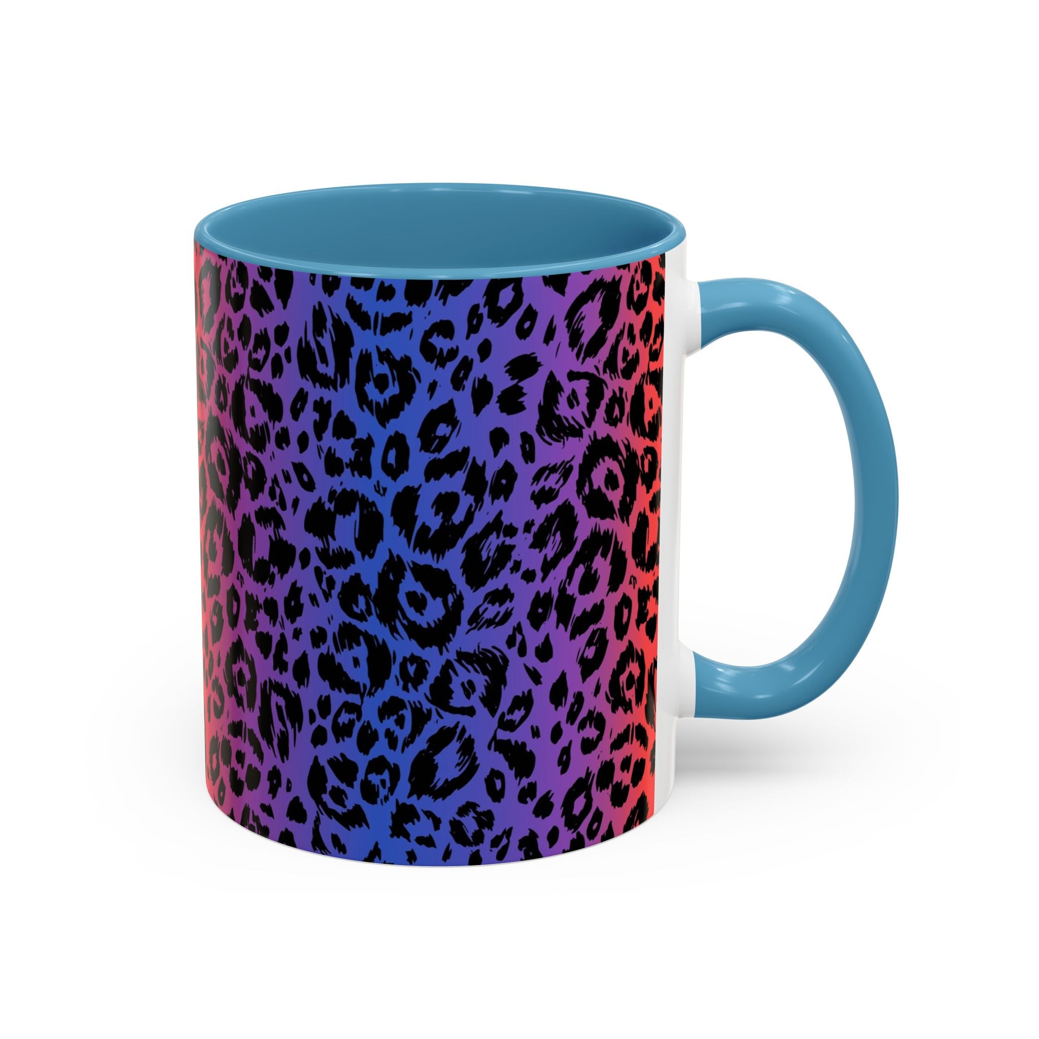 Rainbow Leopard Accent Coffee Mug — Colorful Animal Print 11/15oz