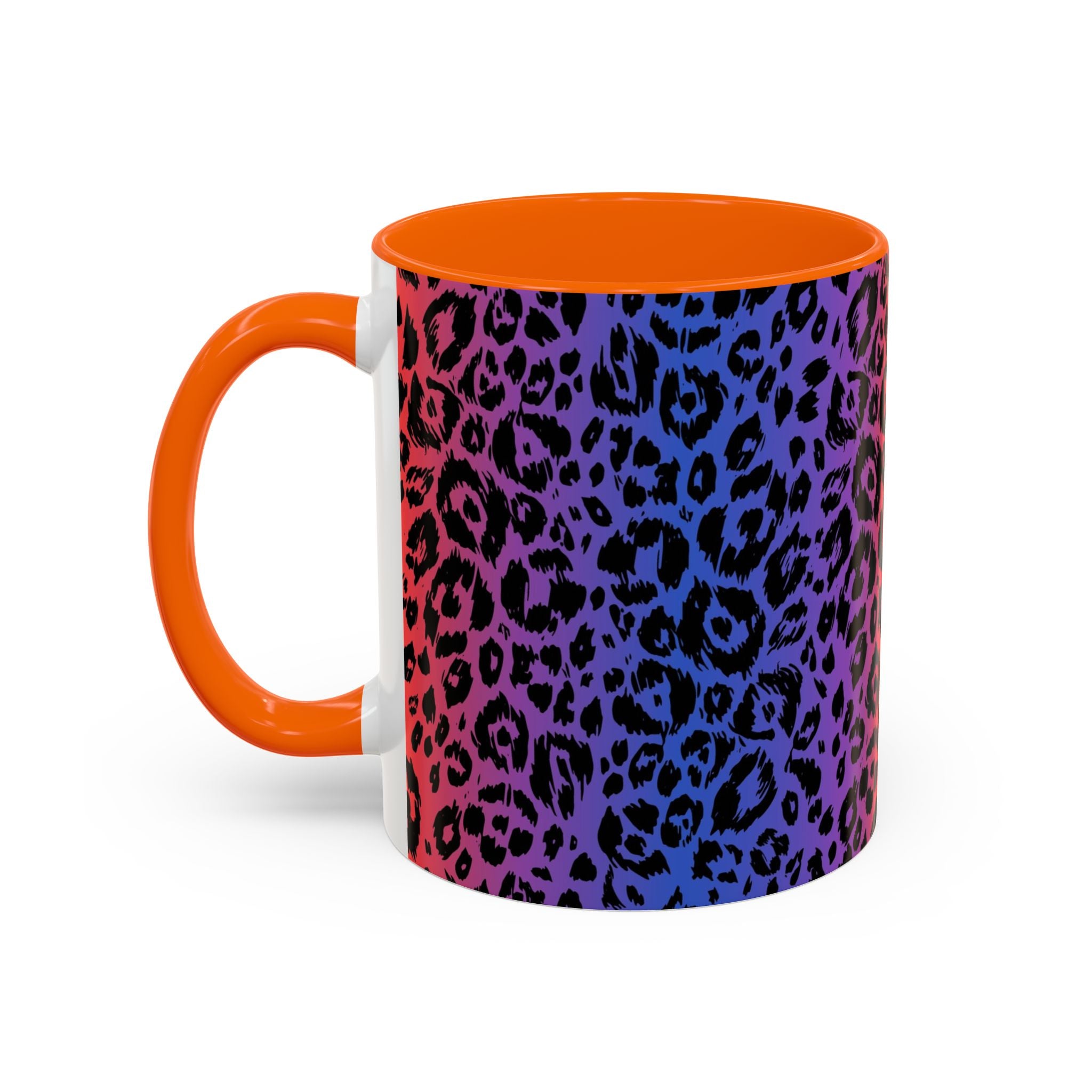 Rainbow Leopard Accent Coffee Mug — Colorful Animal Print 11/15oz