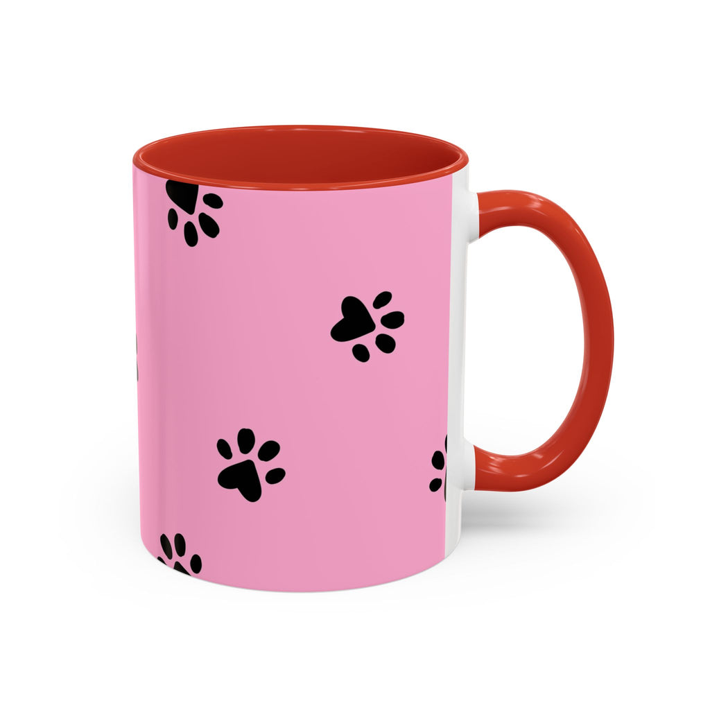 Pink Paw Print Coffee Mug – Cute Pet Lover Accent Mug (11/15oz)