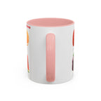 Fruit Pattern Accent Coffee Mug — Colorful Tropical Fruit Icons (11/15oz)