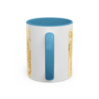 Golden Folk Art Coffee Mug — Animal Mask Pattern Accent Mug (11/15oz)