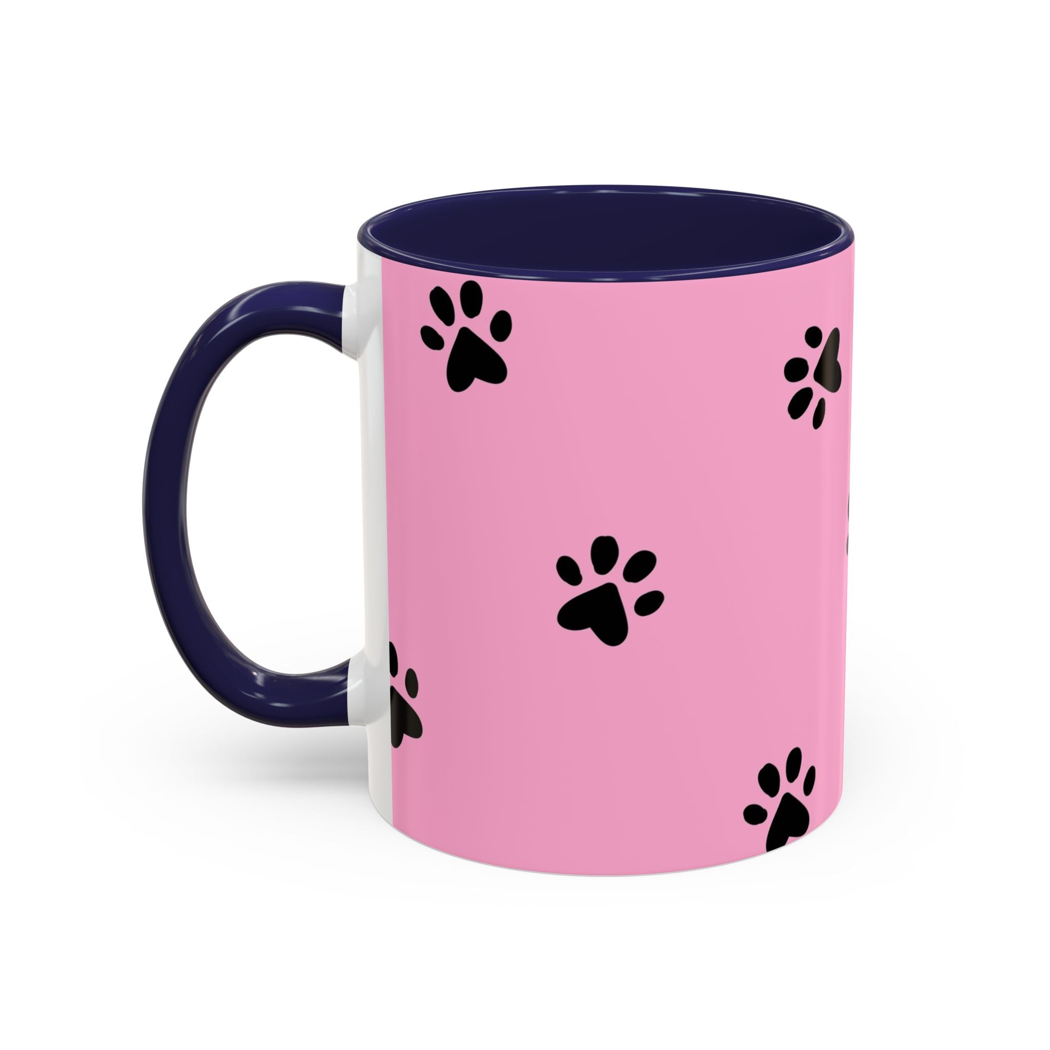 Pink Paw Print Coffee Mug – Cute Pet Lover Accent Mug (11/15oz)