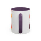 Fruit Pattern Accent Coffee Mug — Colorful Tropical Fruit Icons (11/15oz)
