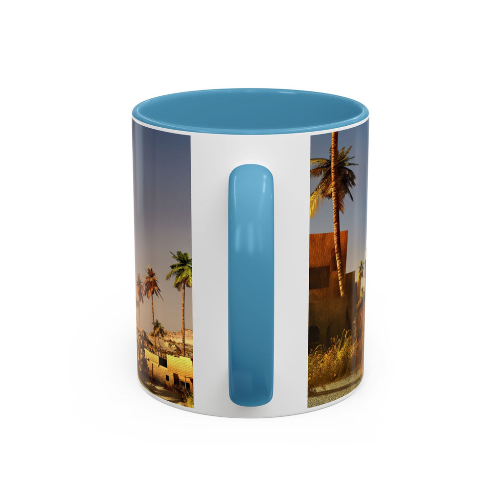 Desert Oasis Accent Coffee Mug – Palm Trees & Sunset Scenic Ceramic Mug (11/15oz)
