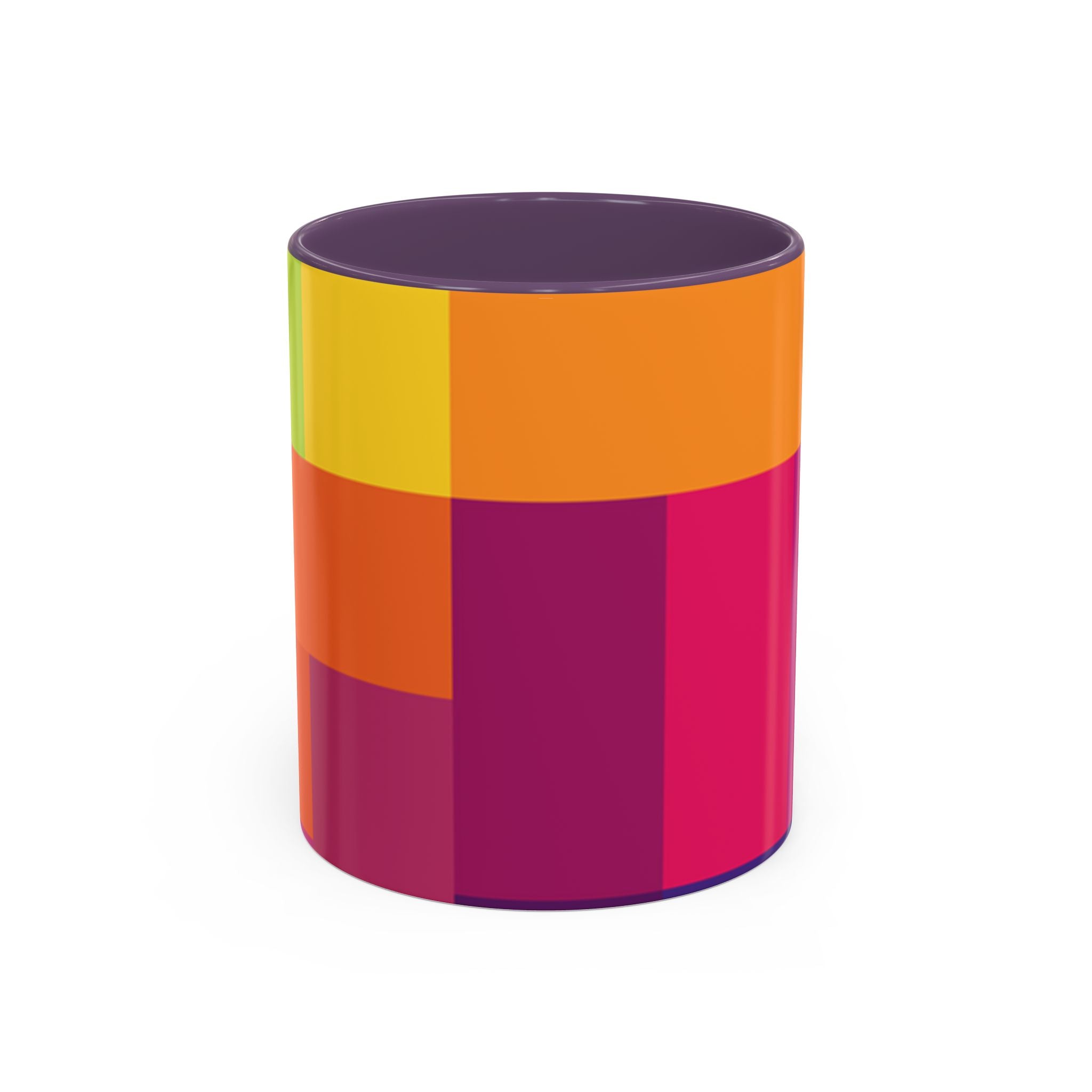 Color Block Accent Coffee Mug — Bright Geometric Pattern