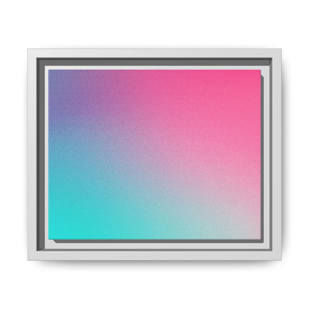 Framed Gradient Canvas Wall Art — Pink to Aqua Ombre Matte Print