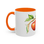 Apple Branch Accent Coffee Mug — Watercolor Fruit Kitchen Mug (11/15oz)