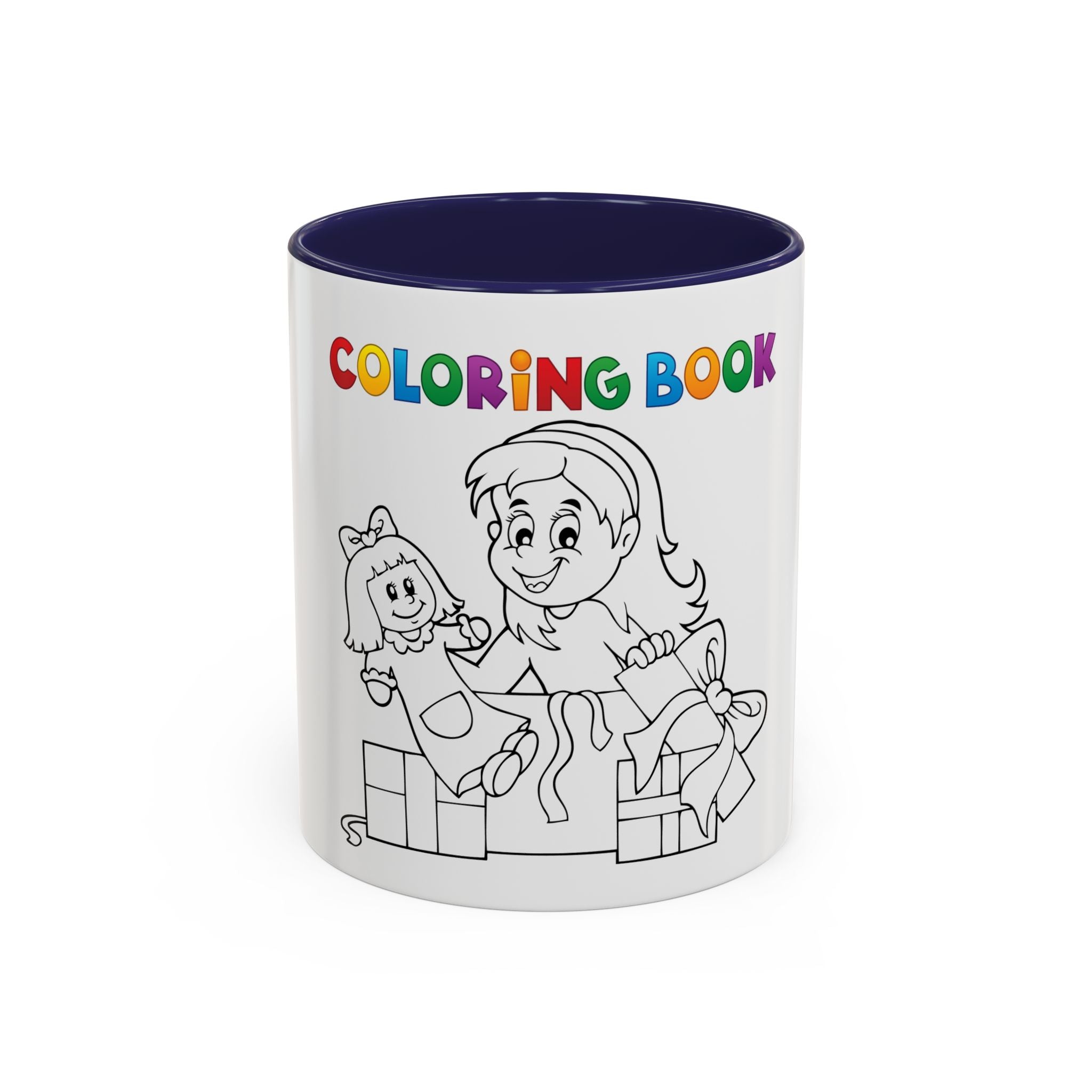 Coloring Book Coffee Mug — Kids Holiday Coloring Design (11/15oz Accent Mug)