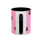 Pink Paw Print Coffee Mug – Cute Pet Lover Accent Mug (11/15oz)