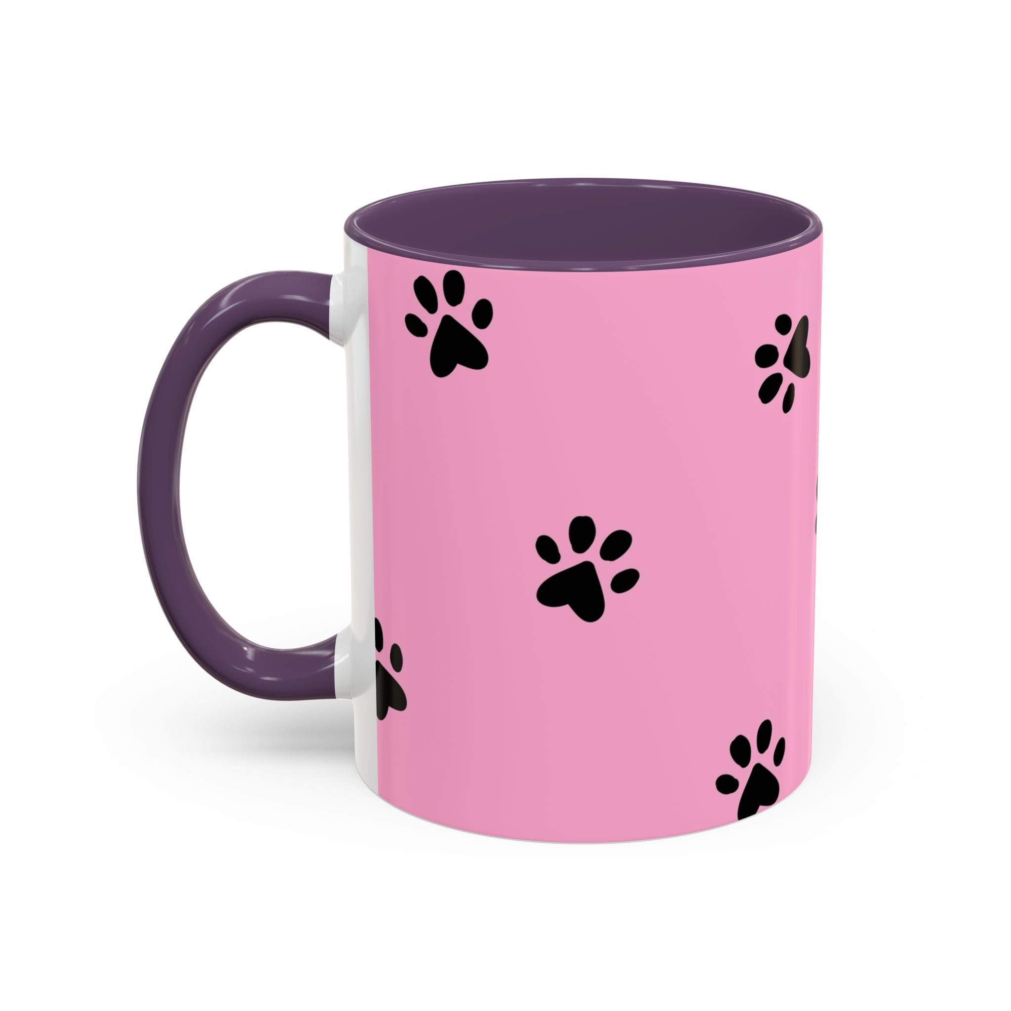 Pink Paw Print Coffee Mug – Cute Pet Lover Accent Mug (11/15oz)