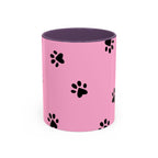 Pink Paw Print Coffee Mug – Cute Pet Lover Accent Mug (11/15oz)