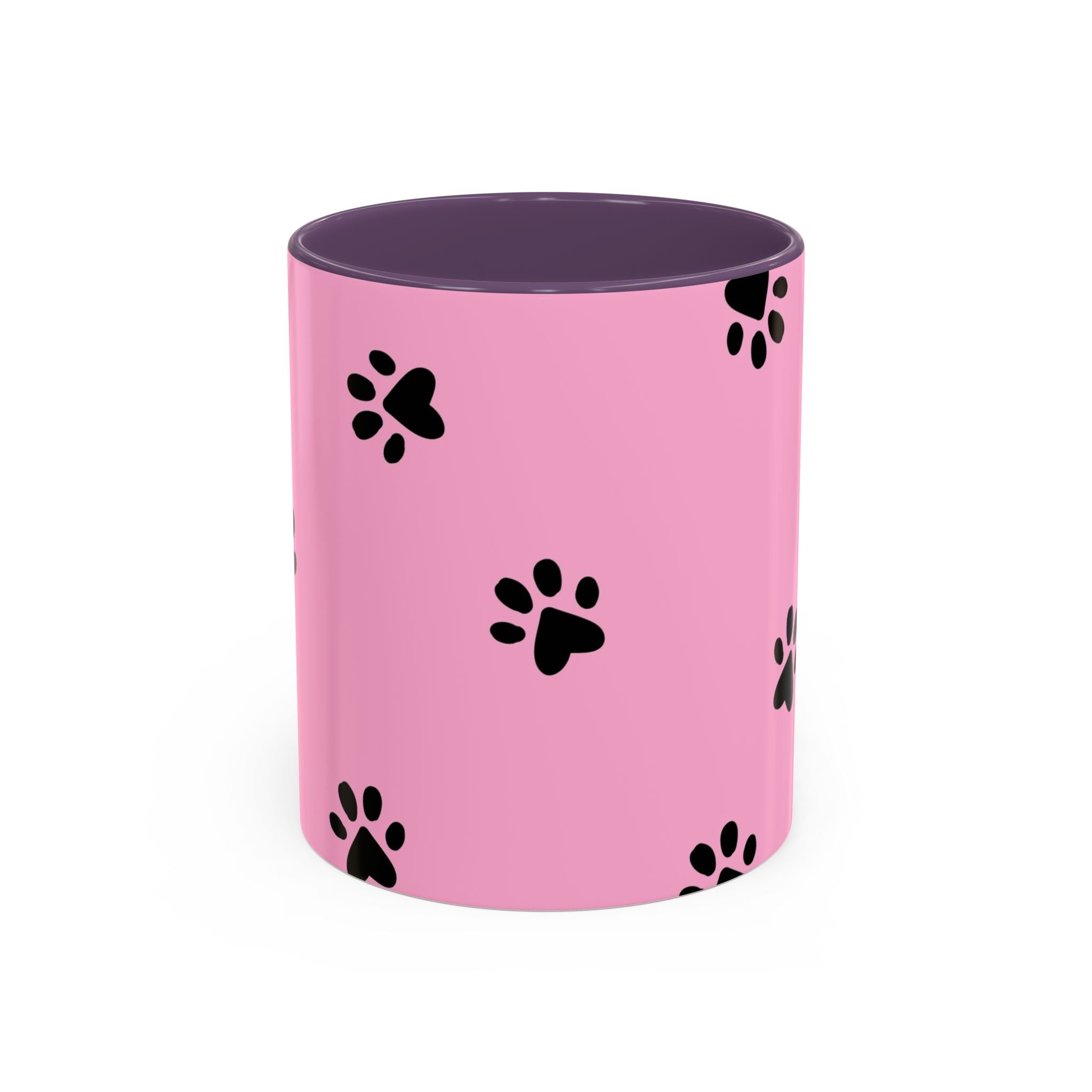 Pink Paw Print Coffee Mug – Cute Pet Lover Accent Mug (11/15oz)