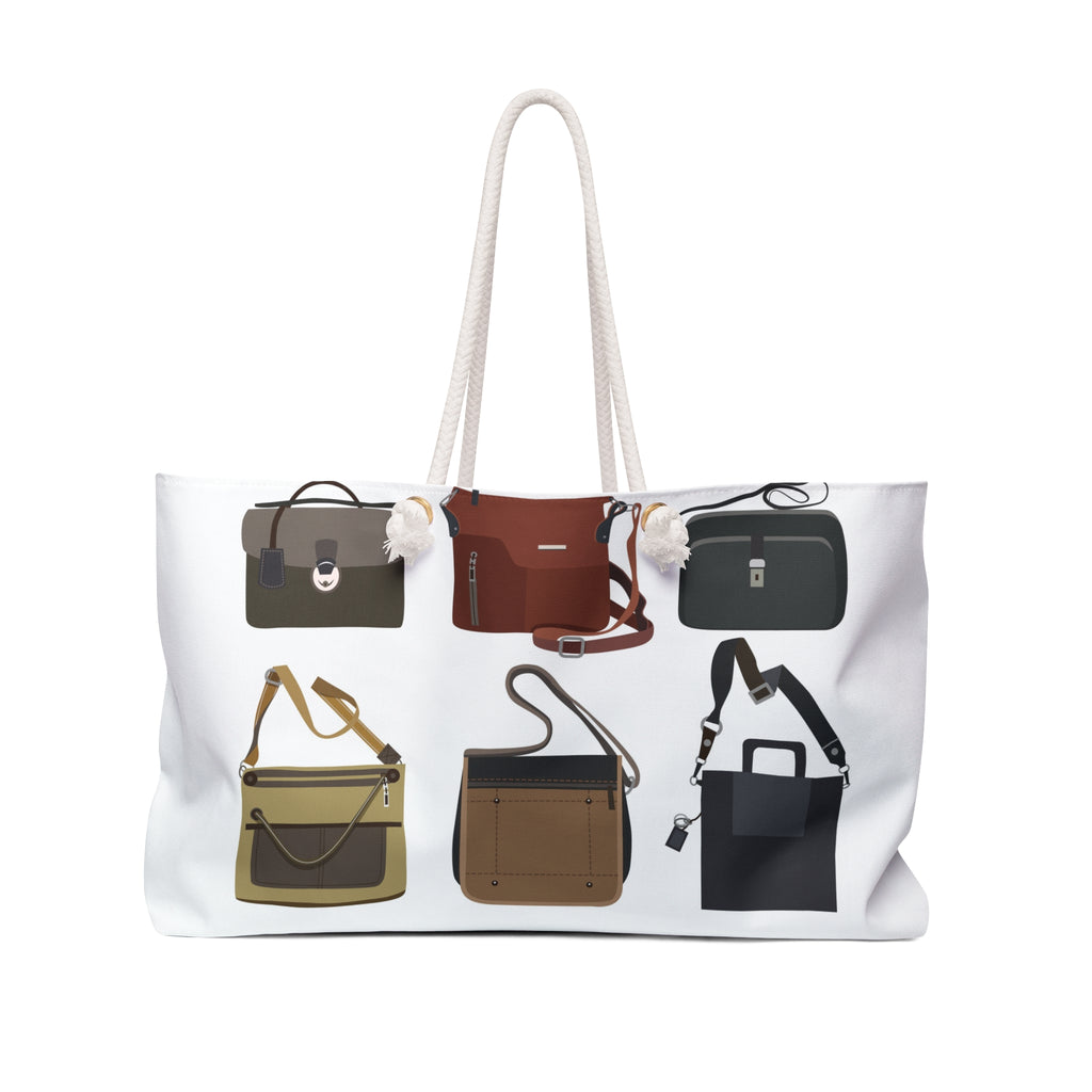 Illustrated Handbag Collection Weekender Bag | Floral Rope Handles