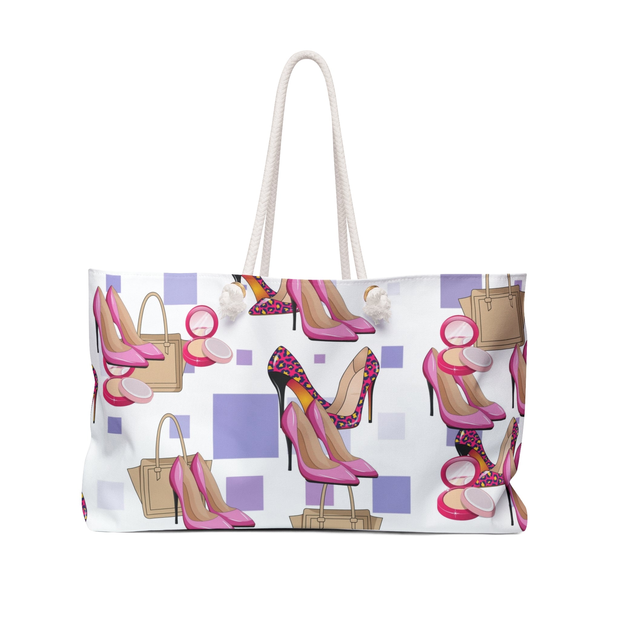 Pink High Heels Pattern Weekender Bag | Fashion Shoes Tote, Makeup & Handbag Print