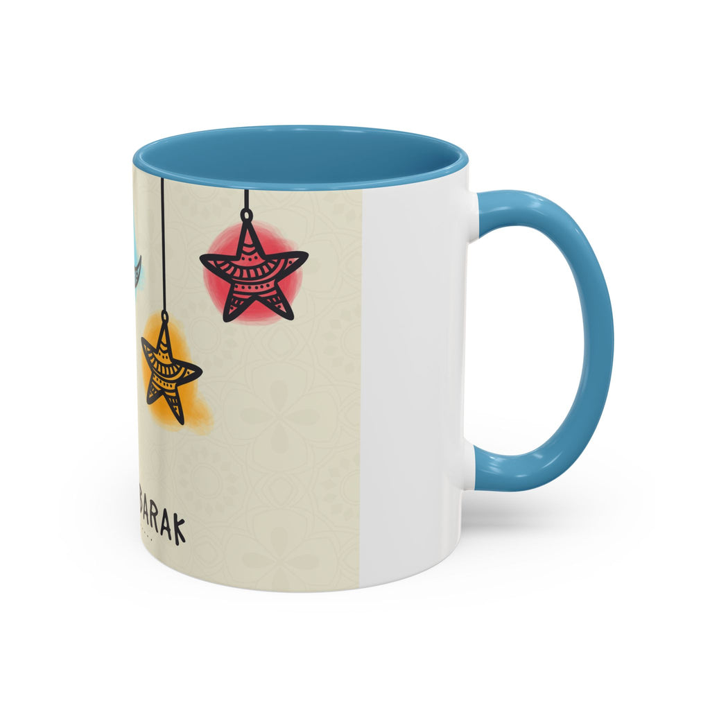 Eid Mubarak Accent Coffee Mug — Festive Crescent & Star Design (11/15 oz)