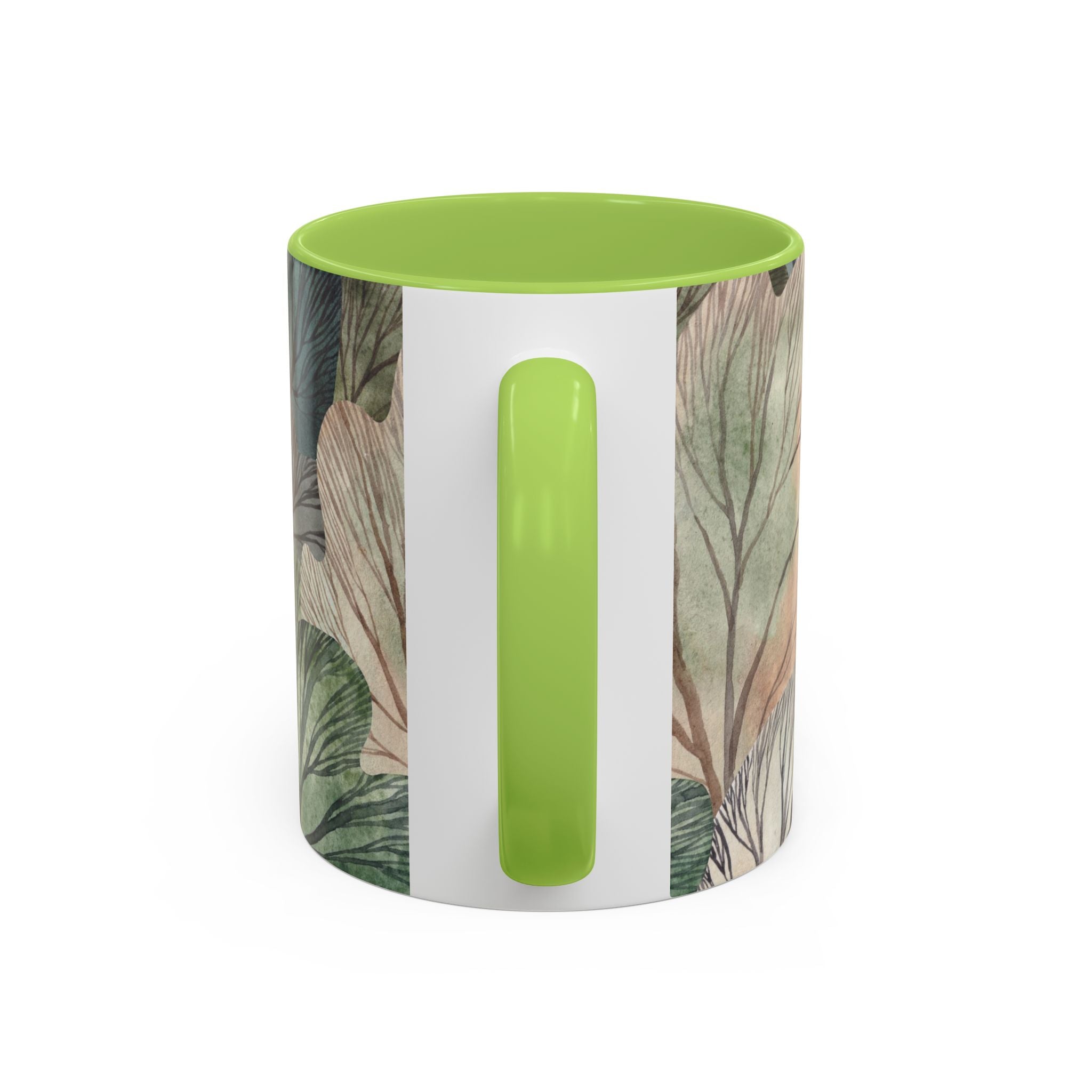 Botanical Woodland Coffee Mug — Earthy Leaf Pattern Accent Mug (11/15oz)