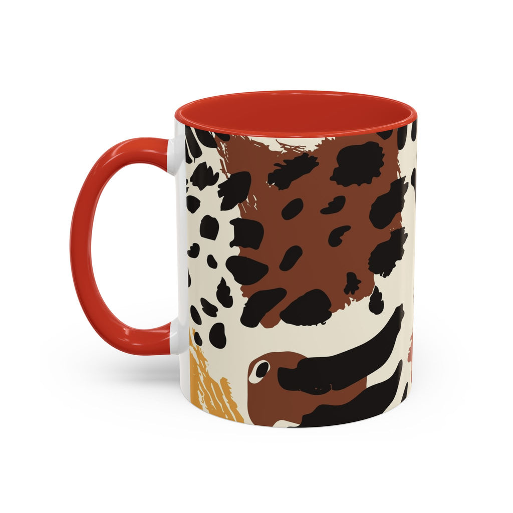 Rustic Leopard Accent Coffee Mug — Animal Print Ceramic Mug (11/15oz)