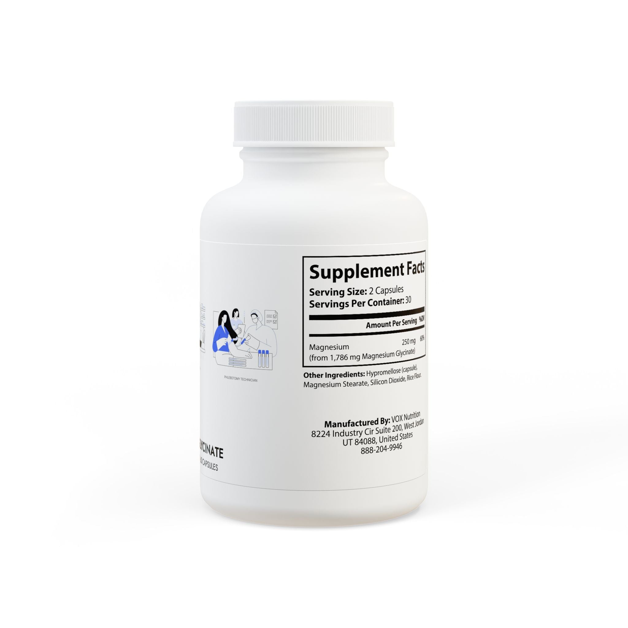Magnesium Glycinate Supplement (60 Capsules)
