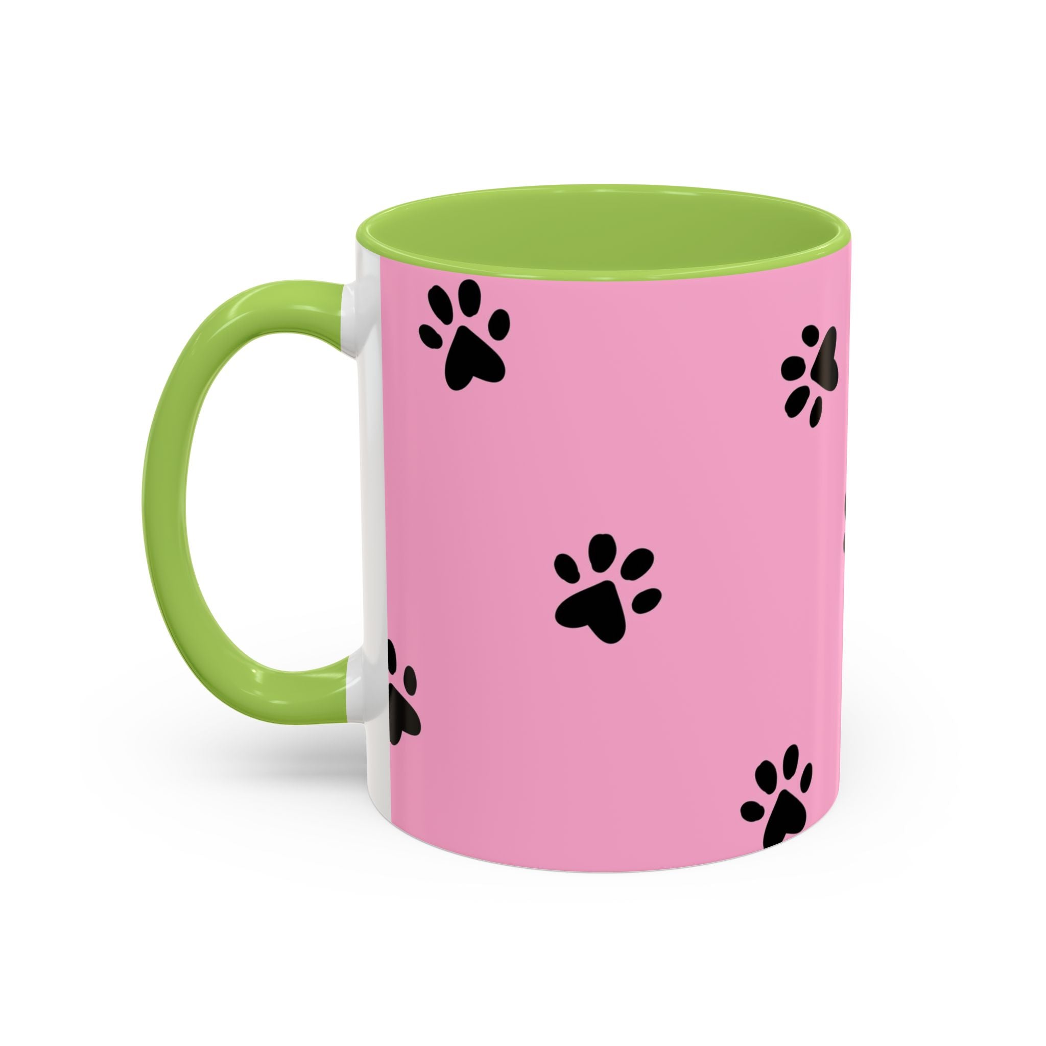 Pink Paw Print Coffee Mug – Cute Pet Lover Accent Mug (11/15oz)