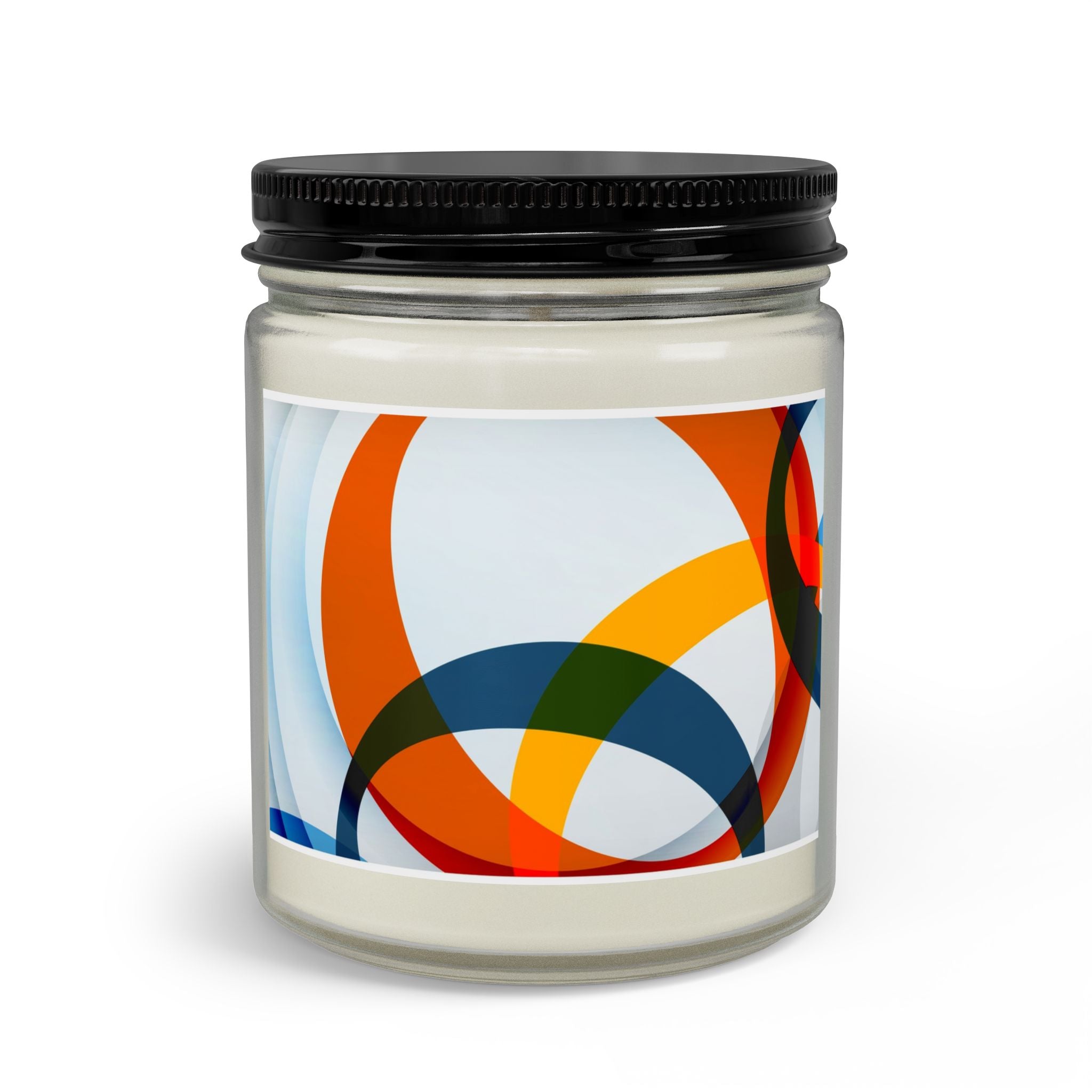 Modern Abstract Candle Gift Set — Soy Jar Candle with Matches & Wick Trimmer