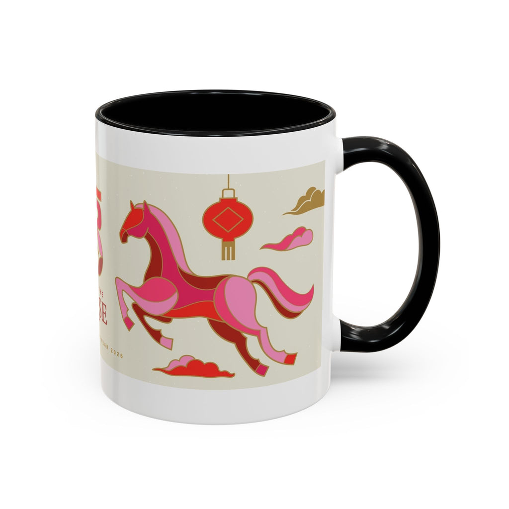 Year of the Horse Accent Coffee Mug — Chinese New Year Lucky Horse Design (11/15oz)